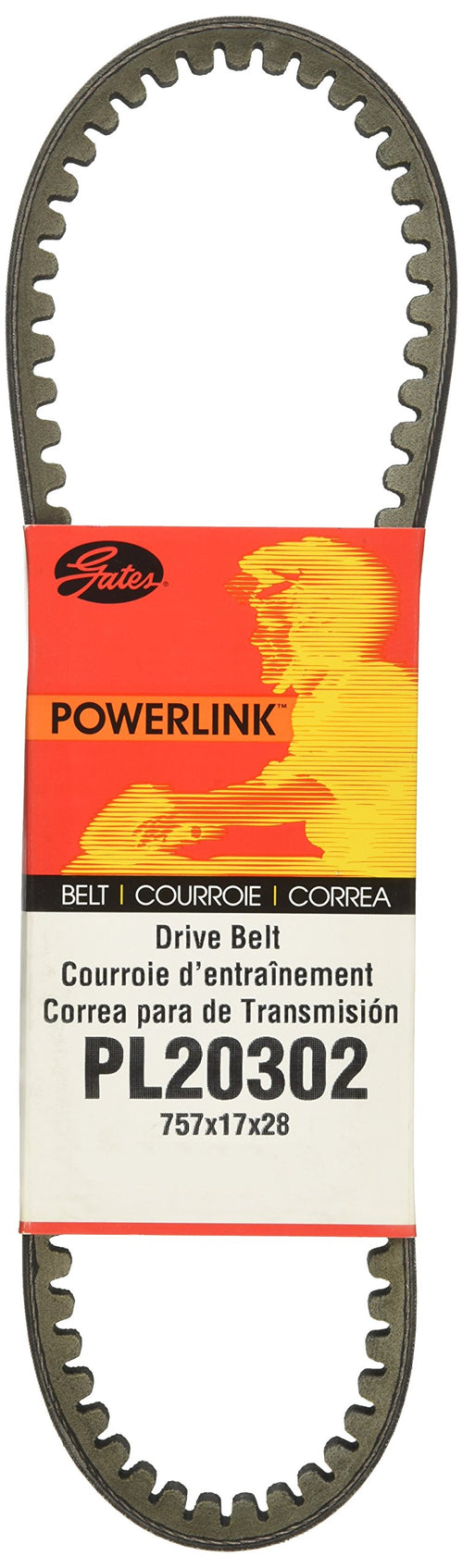 PowerLink Gates PL20302 Continuously Variable Transmission (CVT) Scooter Belt, Black