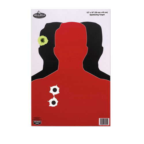 Birchwood Casey 12"x18" Non-Adhesive Dirty Bird Splattering Targets Practice Shooting for Indoor and Outdoor Use, Silhouette III - 100 Targets