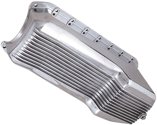 9004 Trans-Dapt Performance OEM Oil Pan 4 qt. Capacity Finned Aluminum Dipstick On Drivers Side Gaskets Not Included