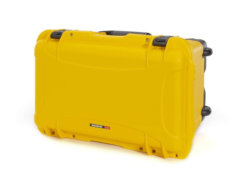 Waterproof NANUK 938 Hard Case with Wheels and Foam Insert - Yellow
