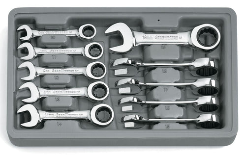 STUBBY GEARWRENCH SET METRIC 10PC