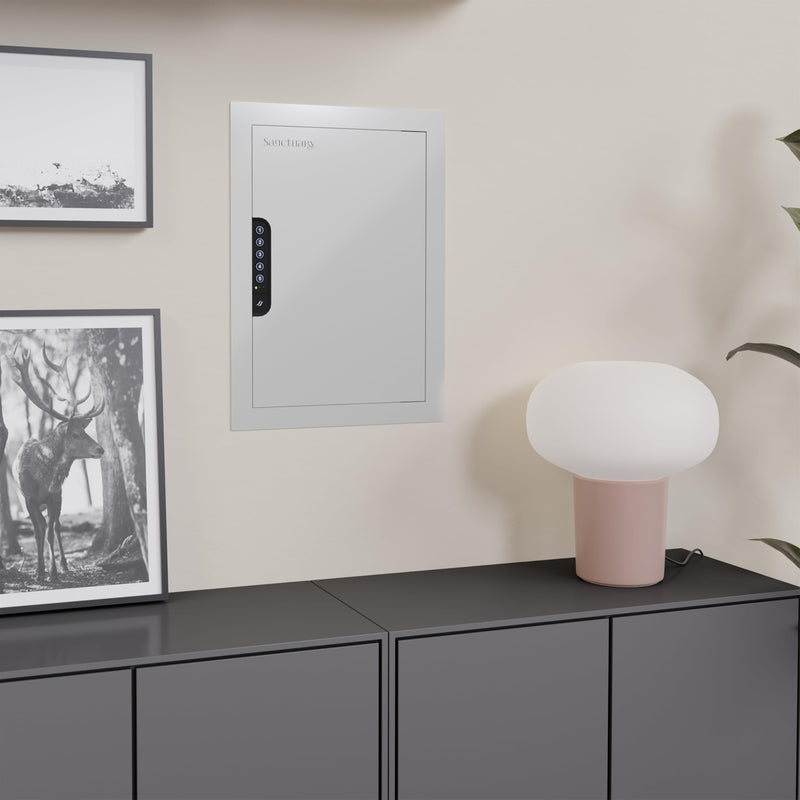 In-Wall Sanctuary Vault with Electronic Lock, Matte White
