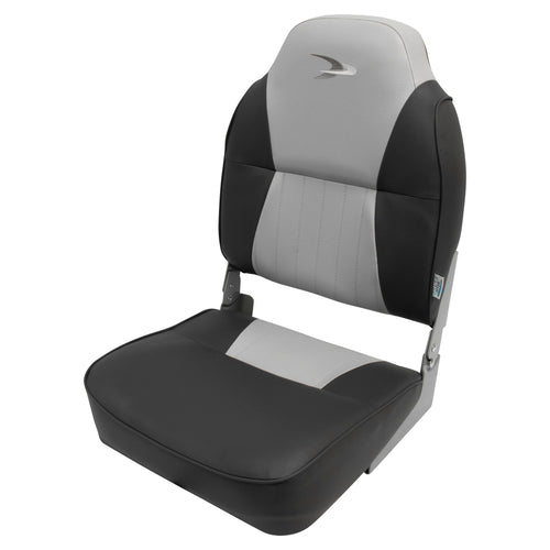 Lund Style Wise 8WD640PLS-664 High Back Boat Seat, Grey/Charcoal