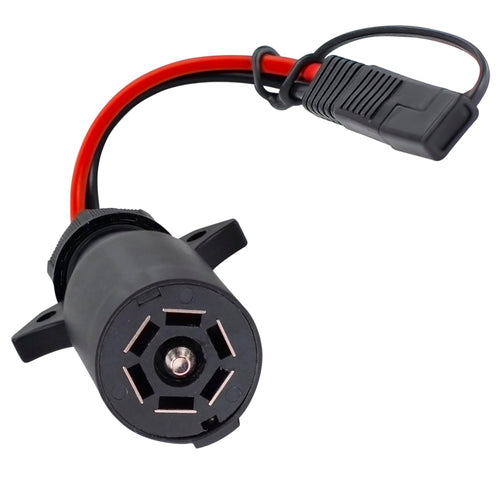7-Way Trailer Plug VIAIR 7-Way Power Access to 2-Pin SAE Connector with 12 Gauge Wire & Smart Connect Compatible - 12V Power Supply for Air Compressor, Truck, RV, Boat & ATV Hitch Adapter