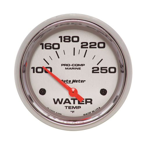 Water Temp AutoMeter Gauge, 2 5/8", 100-250ºf, Electric, Marine Chrome (200763-35)