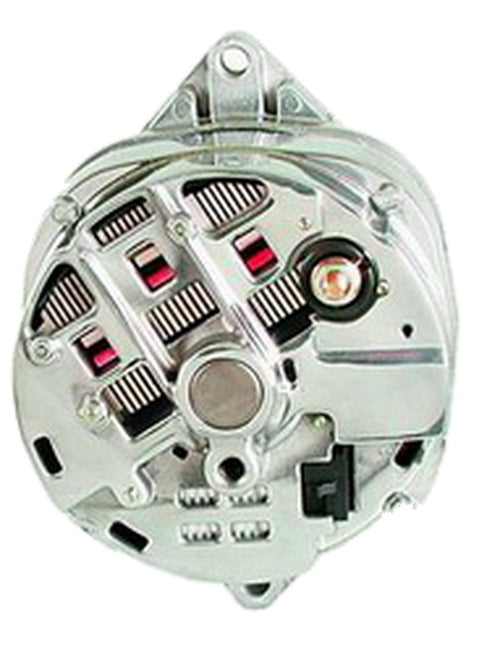 Alt GM CS144 Powermaster Polish 200A 6 grv Pulley/Baffle Str MTG Unthreaded MTG Ear for Impala etc 1-Wire or OE Hookup
