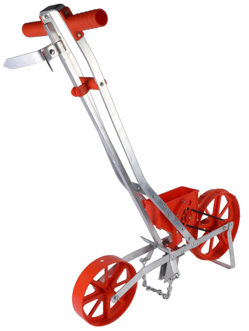 3lb Agri-Fab 45-0640 Push Garden Seeder/Planter with 7 Interchangeable Seed Plates for up to 20 Types of Seeds, Rust Resistant Plow Blade, Powder Coated Aluminum Frame, Orange