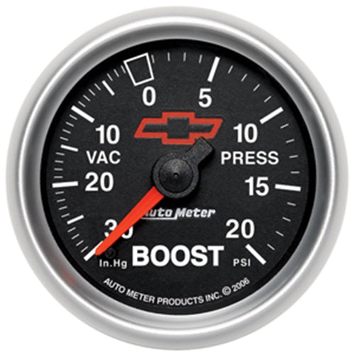 Auto Meter 2-1/16" 30 in Hg-20 PSI Mechanical Boost-Vacuum Gauge GM Performance Parts Red 3607-00406