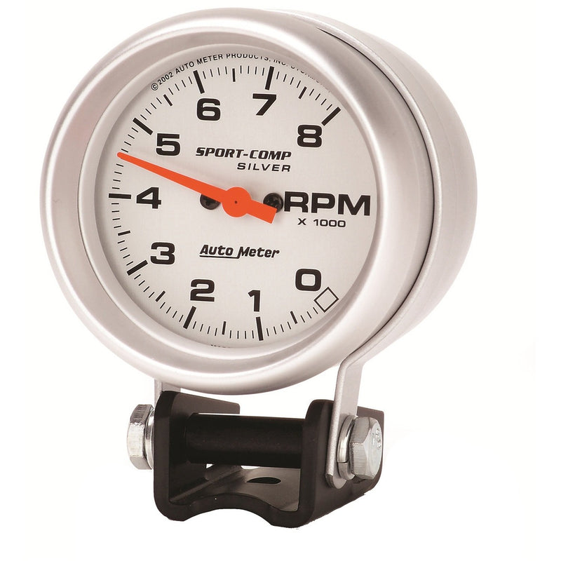Auto Meter Sport-Comp 3707 Silver Mini Tachometer,2.625 in.