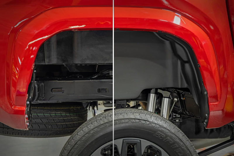 Rear Wheel Well Liners Rough Country for Toyota Tacoma (2024-2026) - Heavy-Duty Rear Fender Liners for Mud & Debris Protection, Made in USA