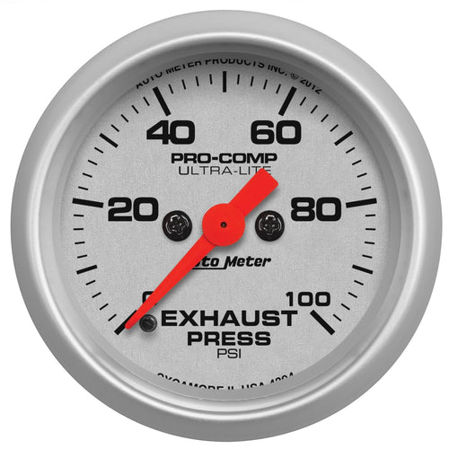 Auto Meter Ultra-Lite (4394) 2-1/16" 0-100 PSI Full Sweep Electric Exhaust Pressure Gauge