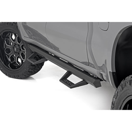 Rough Country Aluminum SRL2 Side Steps for Chevy Silverado & GMC Sierra 1500/2500HD CrewCab (2019-2026 & Refresh) - Modular Running Boards with Adjustable Step Placement