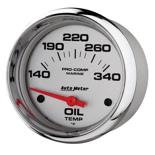 AutoMeter Oil Temp Gauge, 2 5/8", 140-300ºf, Electric, Marine Chrome (200765-35)