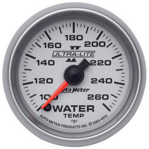 Auto Meter Ultra-Lite II 2-1/16" 100-260 F Full Sweep Electric Water Temperature Gauge 4955