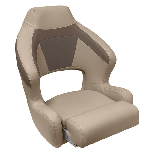 Wise Premier Series BM3338-1749 Pontoon XL Bucket Seat with Flip Up Bolster, Mocha Java/Café/Mushroom