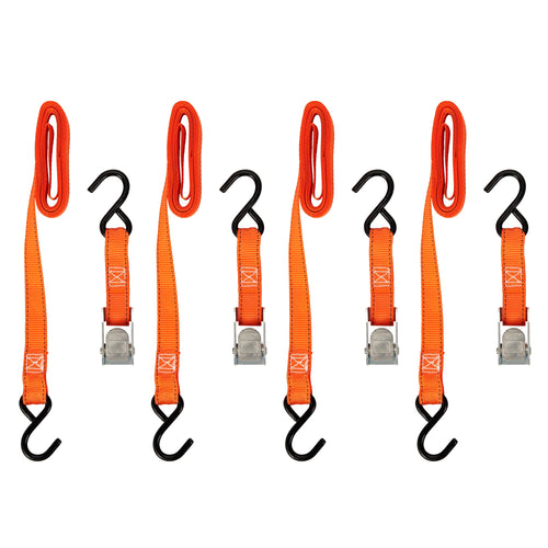 1”x 10' KEEPER Hampton Cam Buckle Tie-Down, 4 Pack - 300 lbs. Working Load Limit and 900 lbs. Break Strength