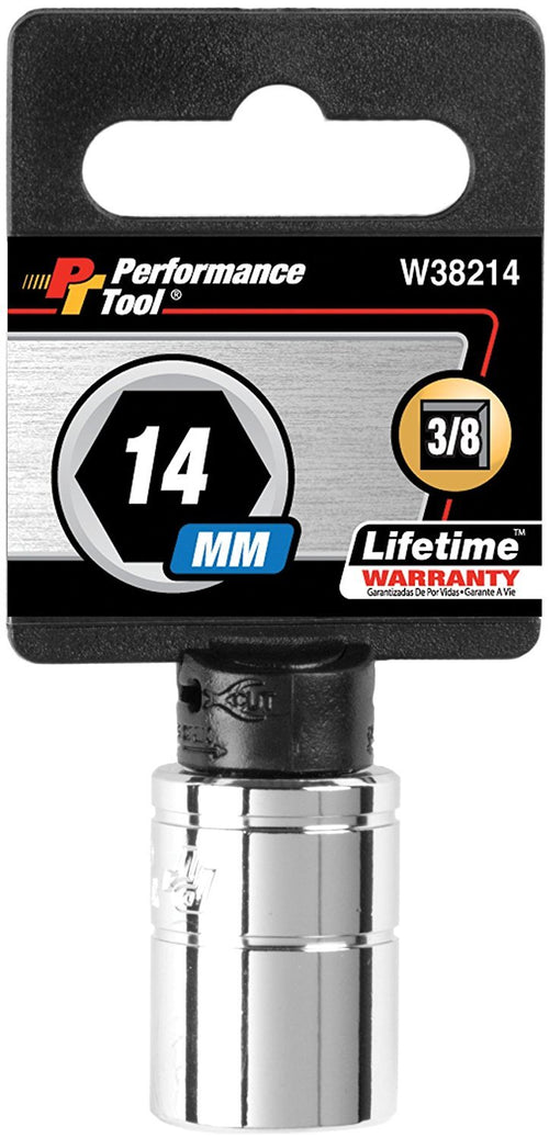 W38214 Performance Tool 6-Point Socket, 3/8-Inch Drive, 14mm