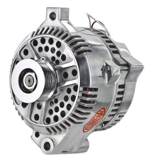 Alternator Powermaster 677711 Polish (3G 200A 6 Groove Pulley Large Frame Mating 1 Wire)