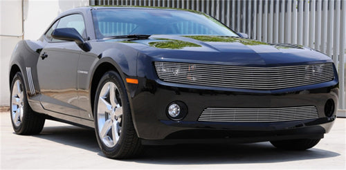 Horizontal T-Rex 25027 Aluminum Polished Finish Billet Bumper Grille Overlay for Chevrolet Camaro