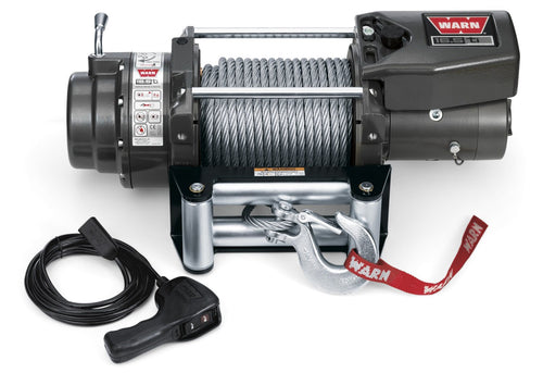 16.5ti WARN Series Electric 12V Heavyweight Thermometric Winch with Steel Cable Wire Rope: 7/16" Diameter x 90' Length, 8.25 Ton (16,500 lb) Pulling Capacity