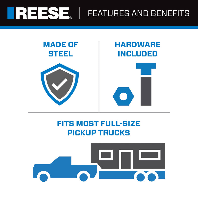 Reese Draw-Tite Fifth Wheel Hitch Mounting System Custom Bracket, Compatible with Select Chevrolet Silverado : GMC Sierra, Black