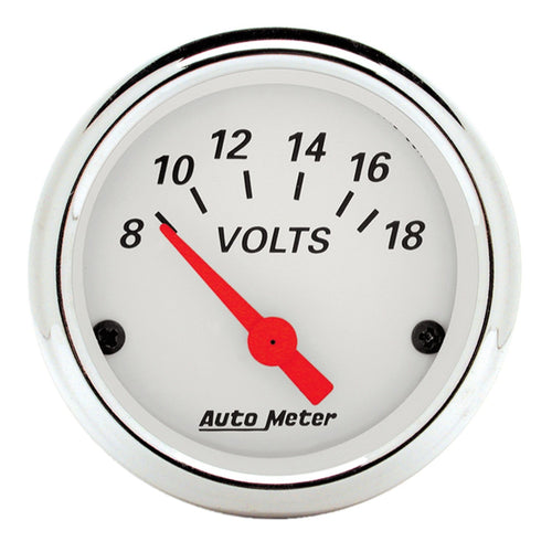 Auto Meter Arctic White 1391 Voltmeter Gauge 2.3125 in.