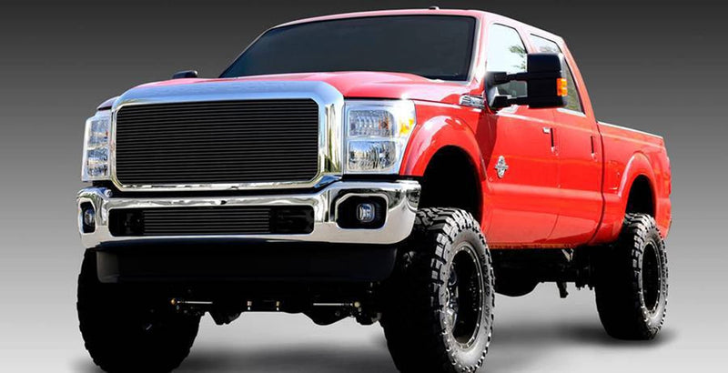 Horizontal T-Rex 20546B Aluminum Black Finish Billet Grille Insert for Ford Super Duty