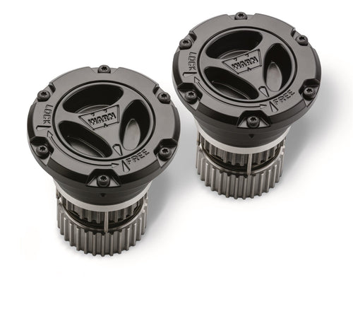 95060 WARN Premium Manual Locking Hub with Stainless Steel Dial, Dual Seals and 35 Splines, Black, 1 Pair
