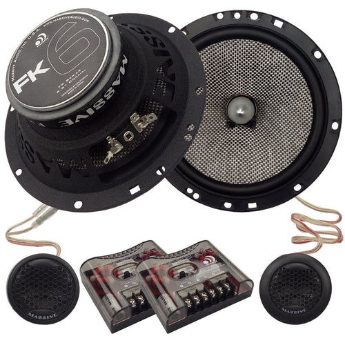 FK6 Massive Audio | 6.5" 2-Way Coaxial Speakers – 75W RMS / 150W Peak, 4 Ohm Car Audio Upgrade with Shallow Mount Design