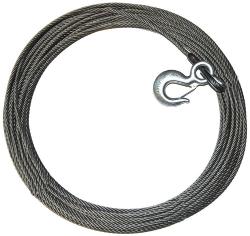 EIPS Industrial Grade Steel Cable Wire Rope WARN 23675 Winch Accessory with Hook, 3/8" Diameter x 150' Length, 7.55 Ton (15,100 lb) Capacity