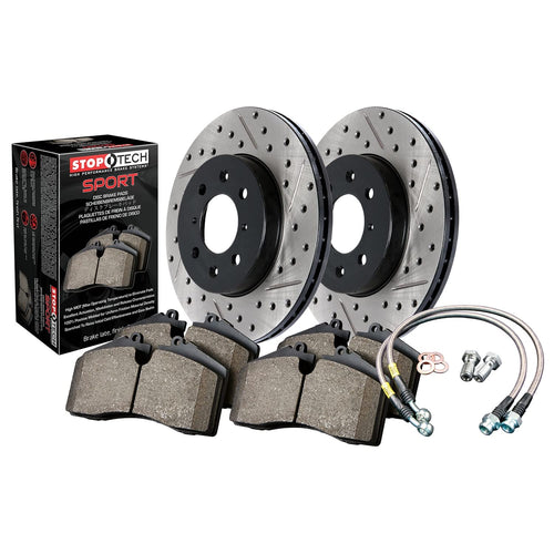 Sport Axle Pack, Stoptech 978.33094R Drilled & Slotted, Rear