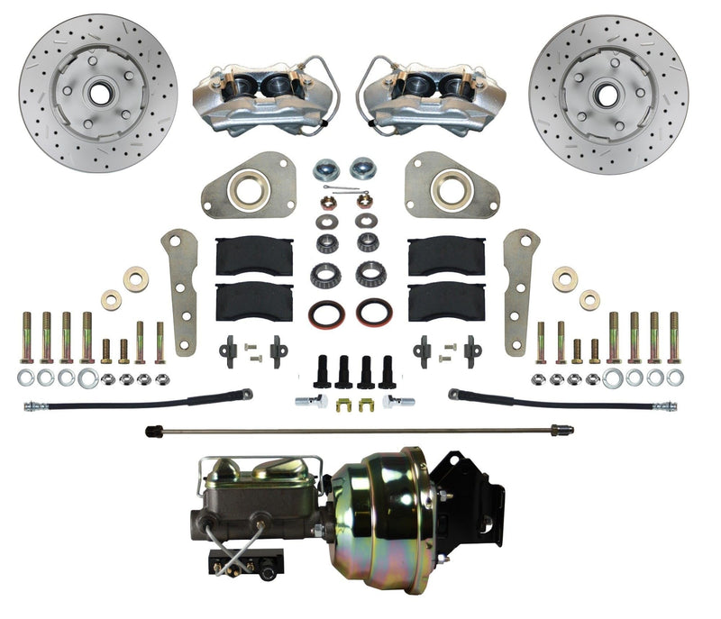 Power LEED BRAKES Front Disc Brake Conversion Ford Full Size Y Block 4 Piston Maxgrip Xds