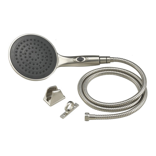 Dura Faucet Luxury 6” Rain Shower Wand & Hose Kit (DF-SA434K-SN) – Satin Nickel, RV Handheld Shower Head with Eco-Friendly On/Off Switch, 60” Stainless Steel Hose, Wall Bracket & Hardware