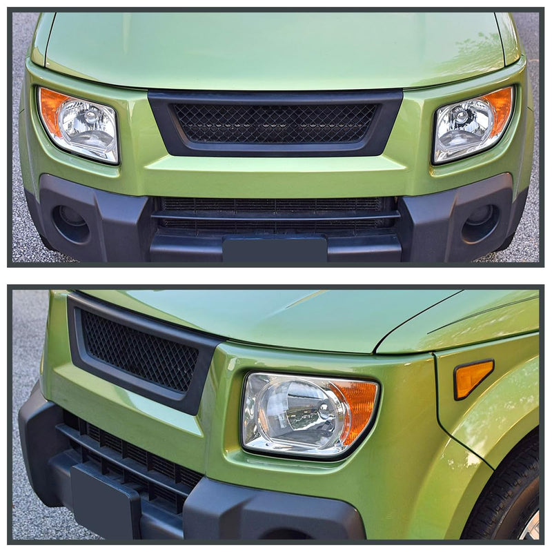 Replacement SPEC-D TUNING Chrome Headlights Compatible with 2003-2008 Honda Element Left + Right Headlamps Assembly