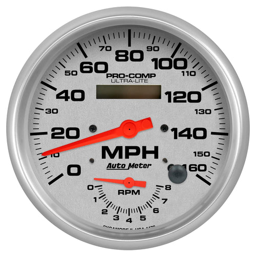 Auto Meter Gauge 4478, Tach/Speedo, 5", 160Mph & 8K RPM, Elec. Program., Ultra-Lite