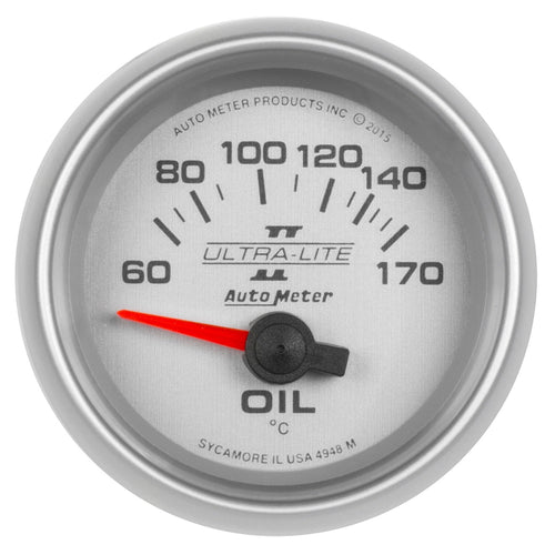 Gauge AUTO METER 4948-M Oil Temp (Ultra-Lite II 2 1/16", 60-170ºf, Electric, Ultra-Lite Ii)