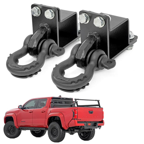 Rear Shackle Kit Rough Country w/D-Rings & Rubber Isolators - 73117