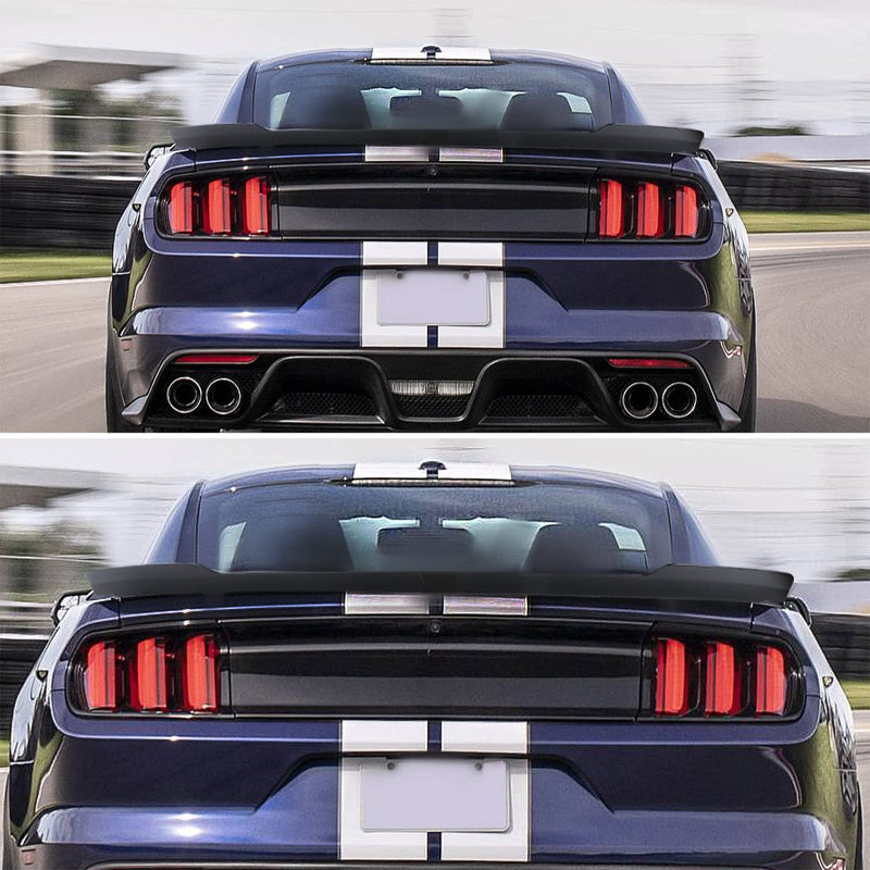 Spec-D Tuning MD Style Matte Black High Kick ABS Rear Trunk Spoiler Compatible with 2015-2022 Ford Mustang Models