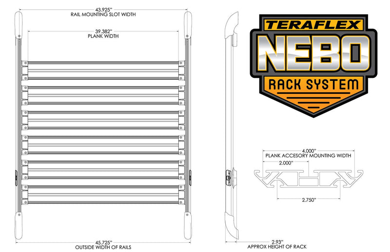 JK TeraFlex 4722000 Nebo Roof Rack (Silver)