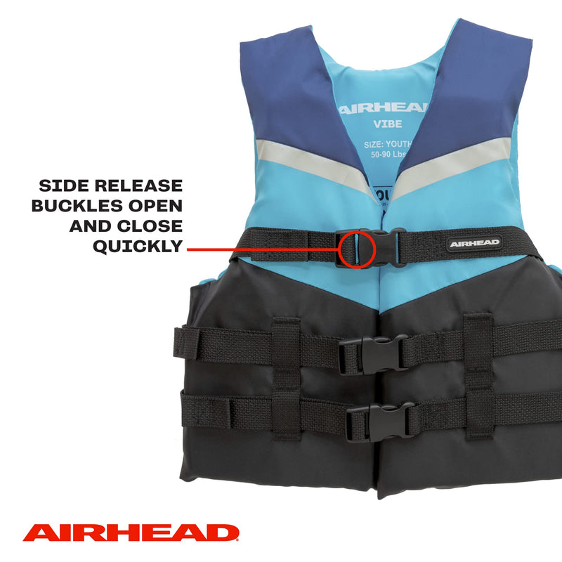 Vibe Airhead Life Vest, Closed Sided PFD, Youth