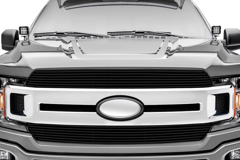 T-Rex Grilles F-150 2018-2020 XLT, Lariat Billet Grille, Black, 2 Pc, Insert, Does Not Fit Vehicles with Camera - PN #20571B