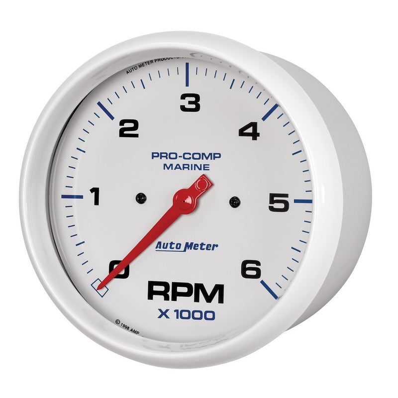 Tachometer AutoMeter Gauge, 5", 6K RPM, Marine White (200750),Multi