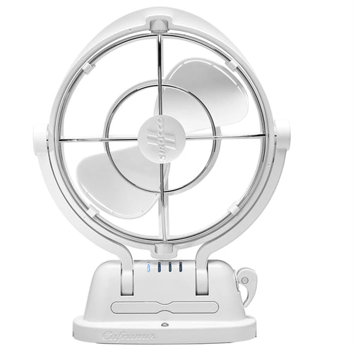 Caframo SEEKR Sirocco II™ Fan from. 12V/24V Auto-Sensing DC, Omnidirectional Low-Power Draw Fan for Boats and RVs. Hardwire Installation Required. Made in Canada. White.