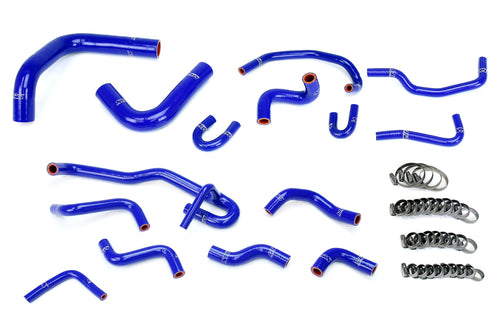 HPS Blue Silicone Radiator and Heater Hose Kit Compatible Coolant for 1990-1991 Toyota 4Runner 3.0L V6 with Rear Heater Left Hand Drive, 57-2191-BLUE