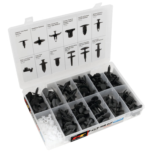 W5241 Performance Tool 415pc Ford Trim Clip Assortment | Trim Clips for Doors, Bumpers, Paneling & More | Most Popular Sizes for Ford | Includes Case & Picture Insert for Quick Part Identification