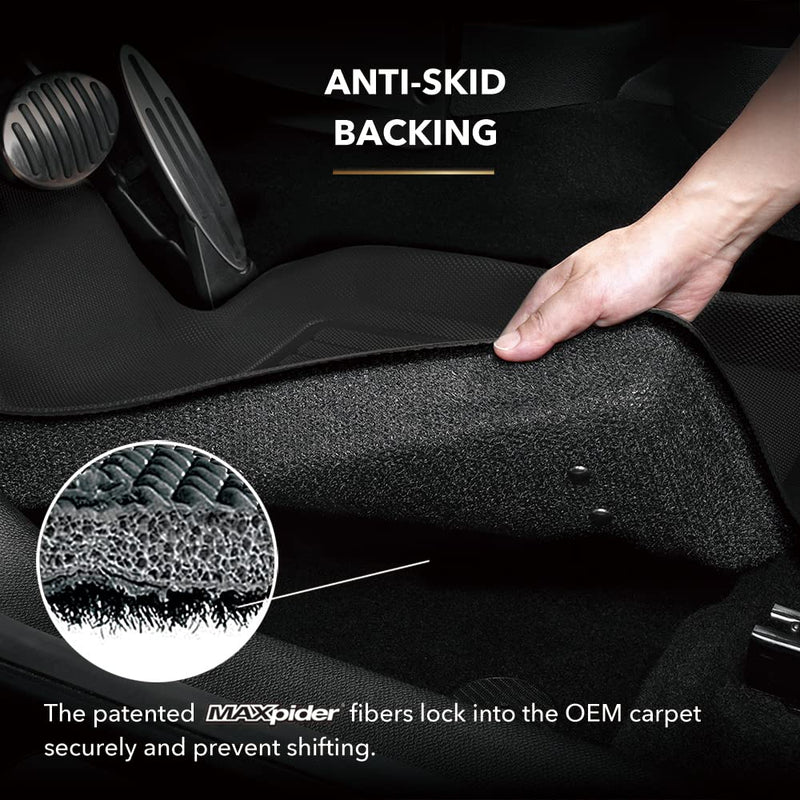 3D MAXpider Kagu Floor Mat (Black) Second Row Compatible with Dodge RAM 3500 Crew CAB 2019-2024 Bucket Seats