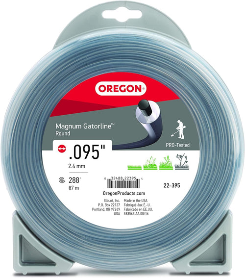Oregon Gatorline Magnum 095 Trimmer Line Heavy Duty, Professional Round Weed Wacker String for Gas and Electric Grass Trimmer and Brushcutters, Fits Most Standard Models .095" x 288-Foot (22-395)