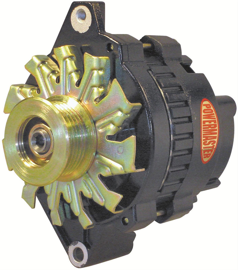 Alt GM CS130 Powermaster Black 140A 6 grv Pulley Str MTG 6.61" 1-Wire or OE Hookup