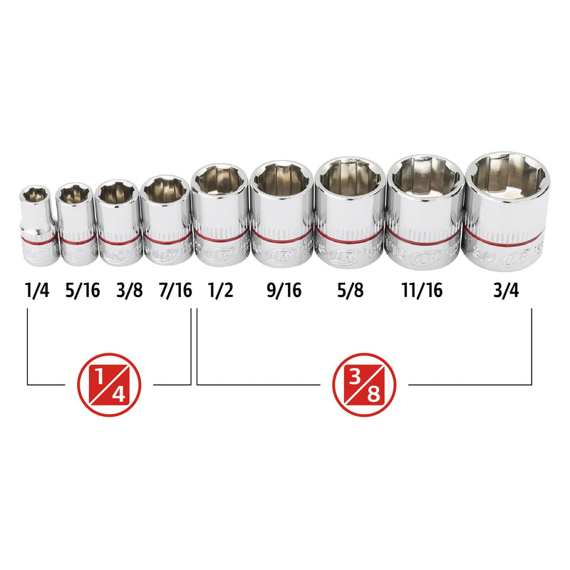 9 Pc. Ingersoll Rand Tech Solutions Non-Slip Socket Set - SAE- 752040