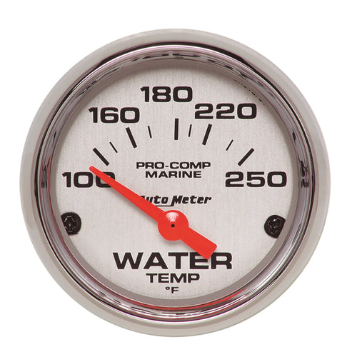 AutoMeter Gauge, Water Temp, 2 1/16", 100-250ºf, Marine Chrome, Electric (200762-35)